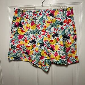 Colorful Floral High Waist Women's Shorts